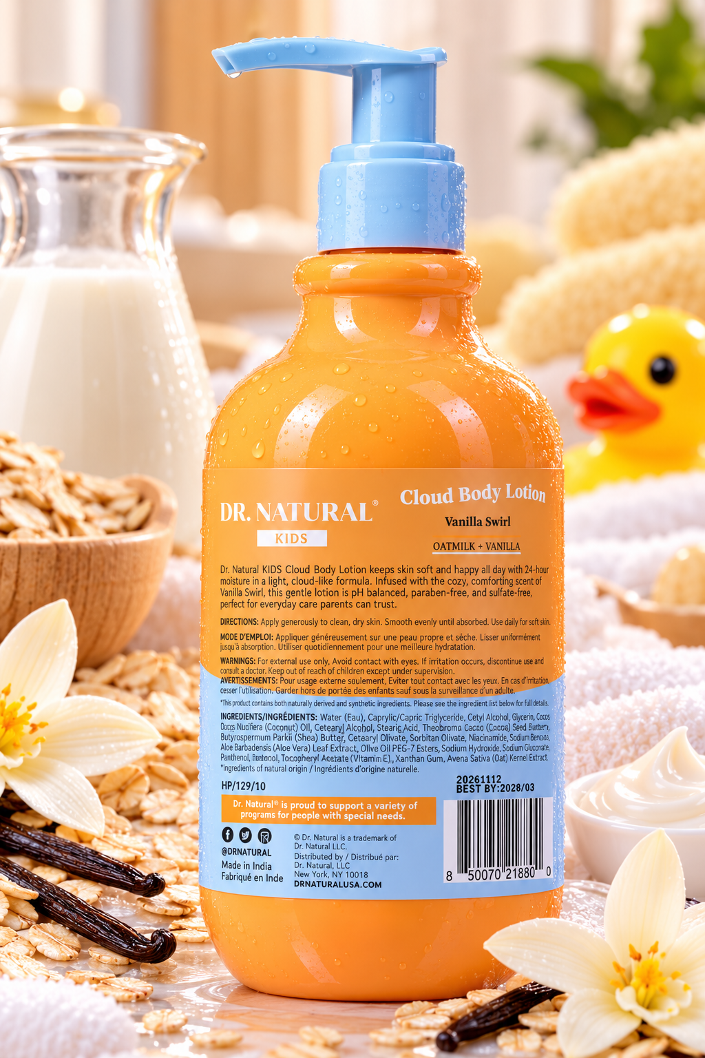 Dr. Natural Kids Cloud Body Lotion – Vanilla Swirl.