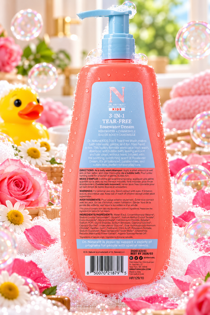Dr. Natural Kids 3-in-1 Tear-Free – Rosewater Dream