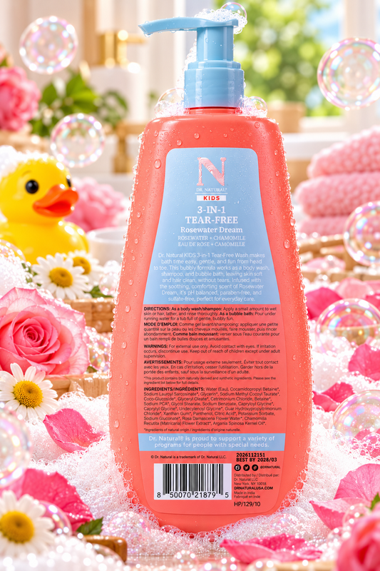 Dr. Natural Kids 3-in-1 Tear-Free – Rosewater Dream