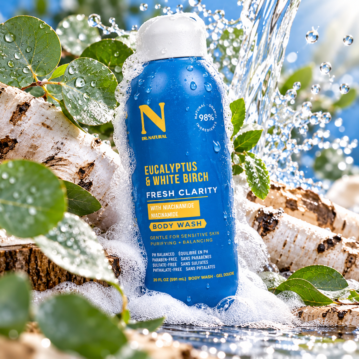 Dr. Natural Fresh Clarity Body Wash – Eucalyptus & White Birch