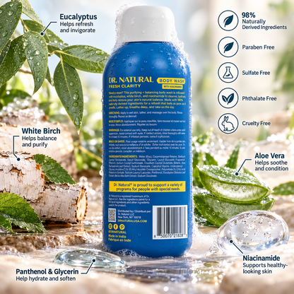 Dr. Natural Fresh Clarity Body Wash – Eucalyptus & White Birch