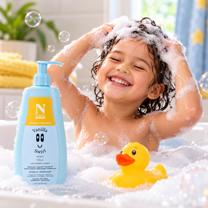 Dr. Natural Kids Vanilla Swirl Shampoo + Body Wash – Oatmilk + Vanilla