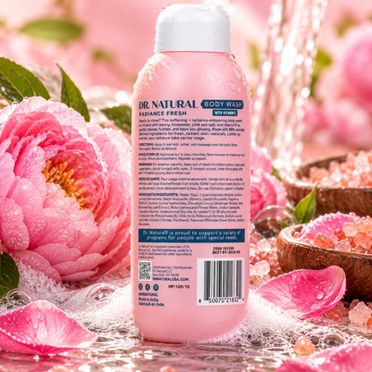 Dr. Natural Radiance Fresh Body Wash – Peony, Rose Water & Pink Sea Salt