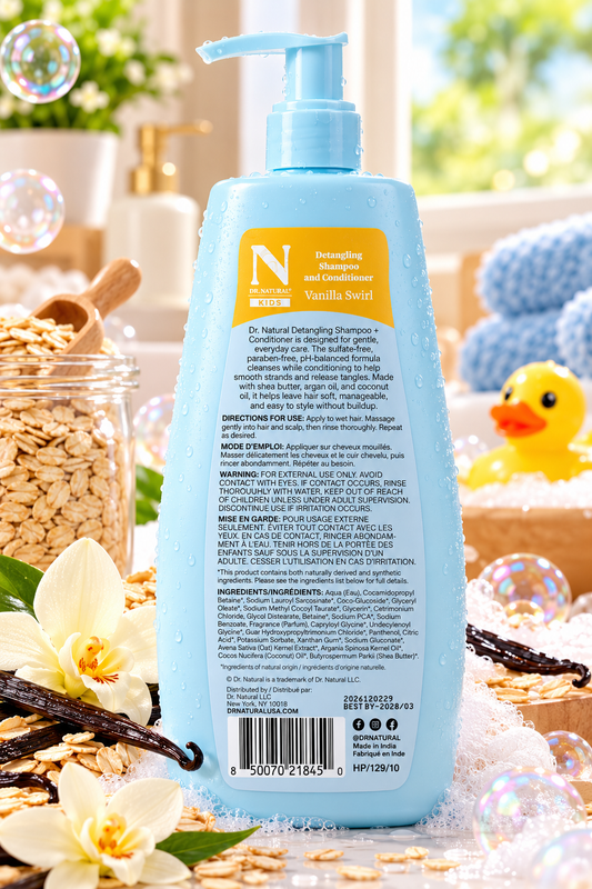 Dr. Natural Kids Detangling Shampoo and Conditioner – Vanilla Swirl