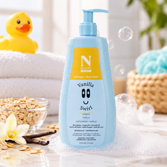 Dr. Natural Kids Vanilla Swirl Shampoo + Body Wash – Oatmilk + Vanilla
